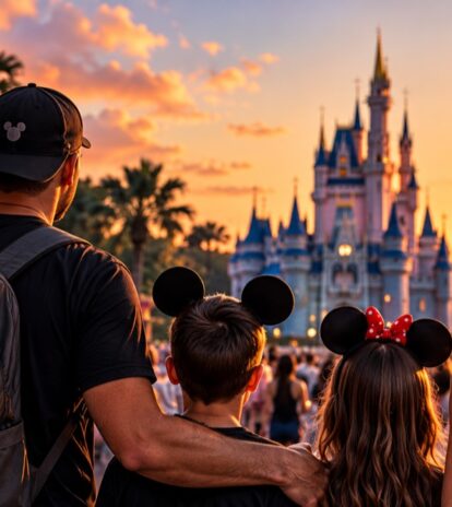 Family visiting Walt Disney World near Food Trucks Heaven in Kissimmee